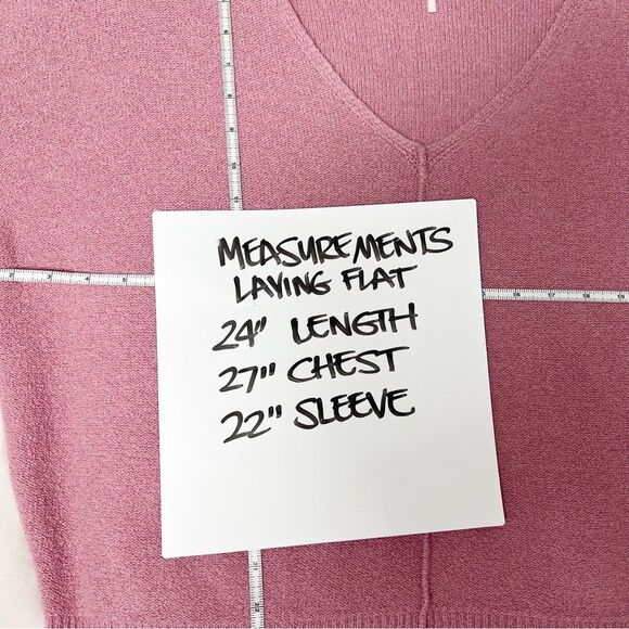 Free People Womens Size Small Oversized Rose Pink Take Me Places V Neck Sweater - Picture 11 of 12